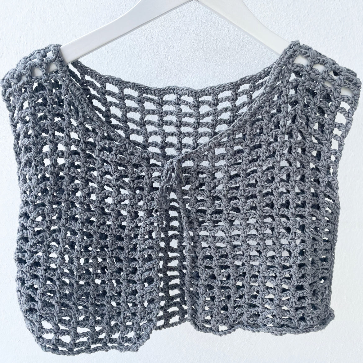 Crochet Crop Mesh Cardigan